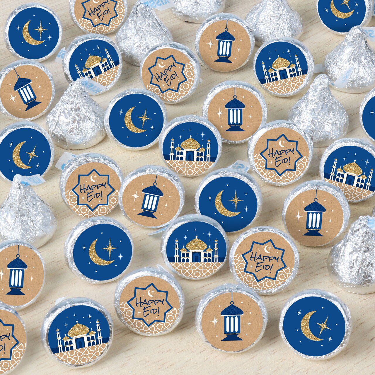 Big Dot of Happiness Eid Mubarak - Happy Eid Party Small Round Candy Stickers - Ramadan Party Favor Labels - 324 Count